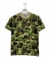A BATHING APE（アベイシングエイプ）の古着「ABC CAMO PILE JACQUARD ONE  POINT TEE」｜グリーン