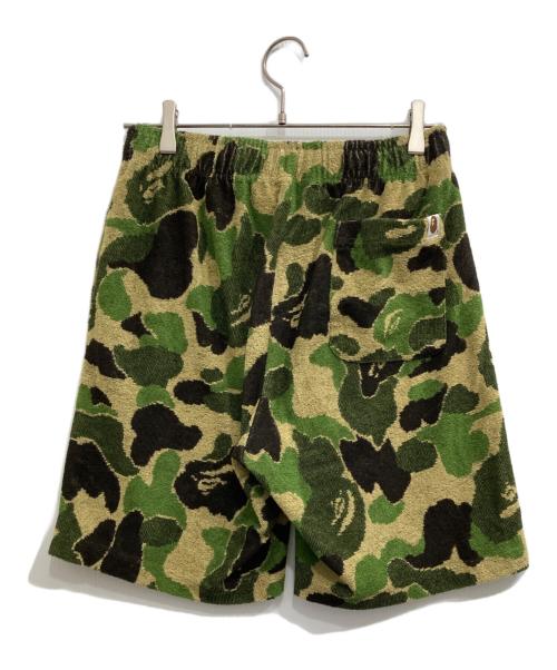 A BATHING APE（アベイシングエイプ）A BATHING APE (アベイシングエイプ) ABC CAMO PILE ONE POINT SWEAT SHORTS グリーン サイズ:Sの古着・服飾アイテム