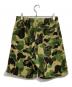 A BATHING APE (アベイシングエイプ) ABC CAMO PILE ONE POINT SWEAT SHORTS グリーン サイズ:S：9000円