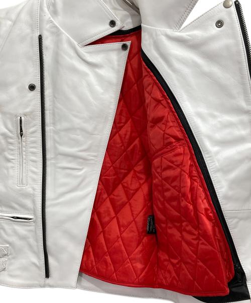 Liugoo Leathers（リューグーレザーズ）Liugoo Leathers (リューグーレザーズ) ダブルライダースジャケット ホワイト サイズ:Lの古着・服飾アイテム