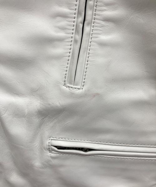Liugoo Leathers（リューグーレザーズ）Liugoo Leathers (リューグーレザーズ) ダブルライダースジャケット ホワイト サイズ:Lの古着・服飾アイテム