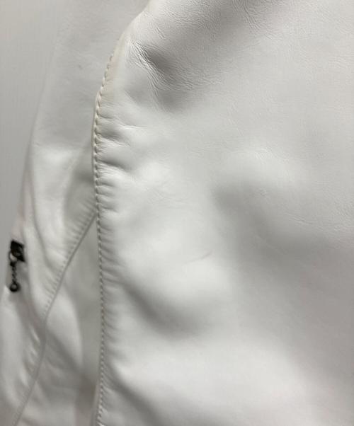Liugoo Leathers（リューグーレザーズ）Liugoo Leathers (リューグーレザーズ) ダブルライダースジャケット ホワイト サイズ:Lの古着・服飾アイテム