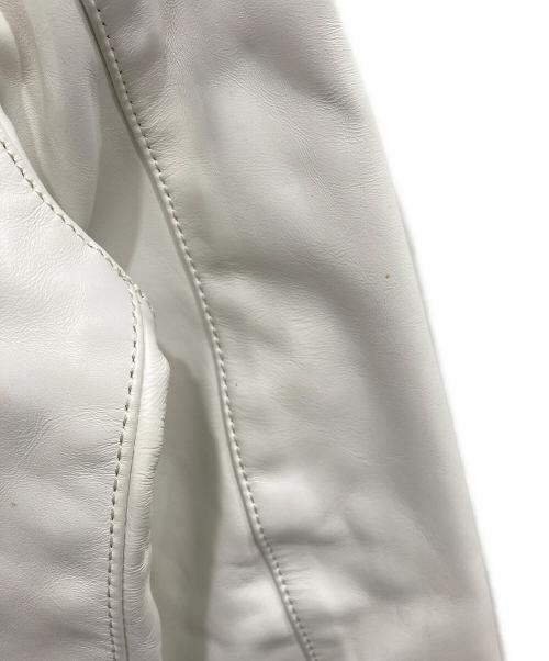 Liugoo Leathers（リューグーレザーズ）Liugoo Leathers (リューグーレザーズ) ダブルライダースジャケット ホワイト サイズ:Lの古着・服飾アイテム
