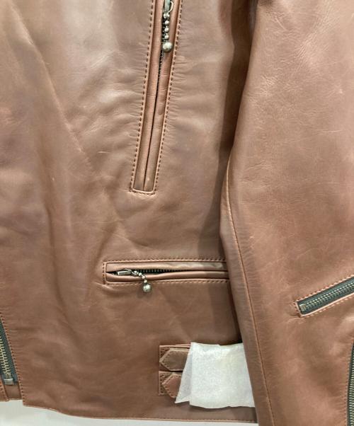 Liugoo Leathers（リューグーレザーズ）Liugoo Leathers (リューグーレザーズ) ダブルライダースジャケット ブラウン サイズ:Mの古着・服飾アイテム