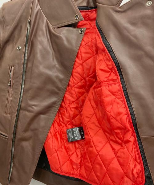 Liugoo Leathers（リューグーレザーズ）Liugoo Leathers (リューグーレザーズ) ダブルライダースジャケット ブラウン サイズ:Mの古着・服飾アイテム