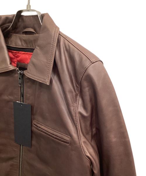 Liugoo Leathers（リューグーレザーズ）Liugoo Leathers (リューグーレザーズ) シングルライダースジャケット ブラウン サイズ:Mの古着・服飾アイテム