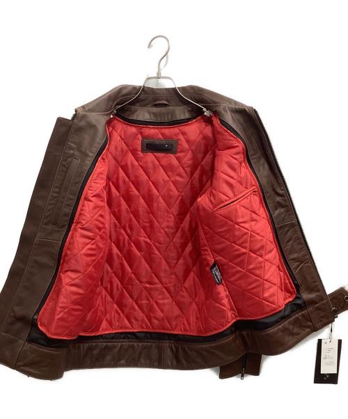 Liugoo Leathers（リューグーレザーズ）Liugoo Leathers (リューグーレザーズ) シングルライダースジャケット ブラウン サイズ:Mの古着・服飾アイテム