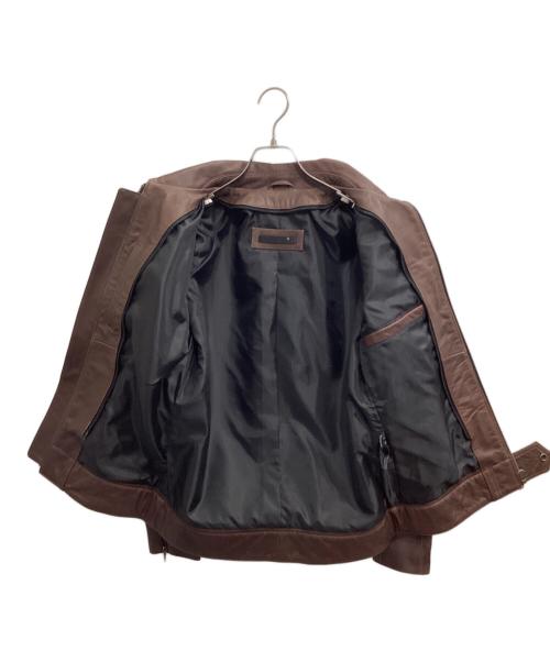 Liugoo Leathers（リューグーレザーズ）Liugoo Leathers (リューグーレザーズ) シングルライダースジャケット ブラウン サイズ:Mの古着・服飾アイテム