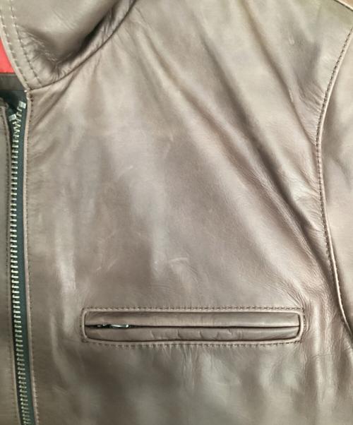 Liugoo Leathers（リューグーレザーズ）Liugoo Leathers (リューグーレザーズ) シングルライダースジャケット ブラウン サイズ:Mの古着・服飾アイテム