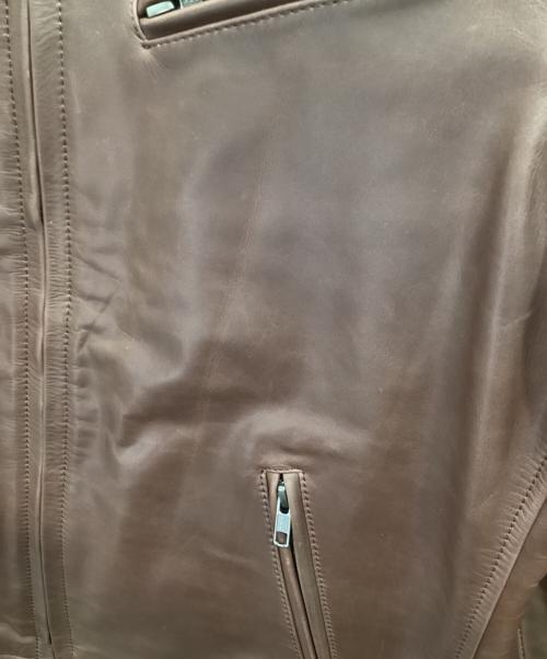 Liugoo Leathers（リューグーレザーズ）Liugoo Leathers (リューグーレザーズ) シングルライダースジャケット ブラウン サイズ:Lの古着・服飾アイテム