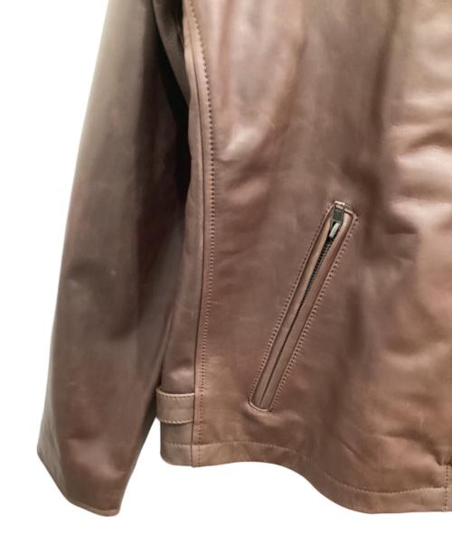 Liugoo Leathers（リューグーレザーズ）Liugoo Leathers (リューグーレザーズ) シングルライダースジャケット ブラウン サイズ:Lの古着・服飾アイテム