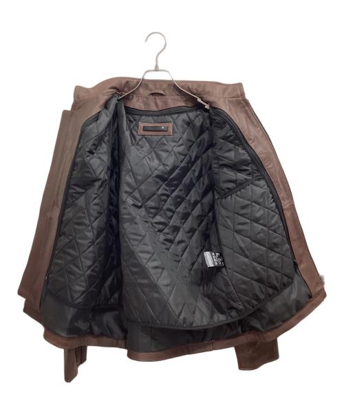 Liugoo Leathers（リューグーレザーズ）Liugoo Leathers (リューグーレザーズ) シングルライダースジャケット ブラウン サイズ:Lの古着・服飾アイテム