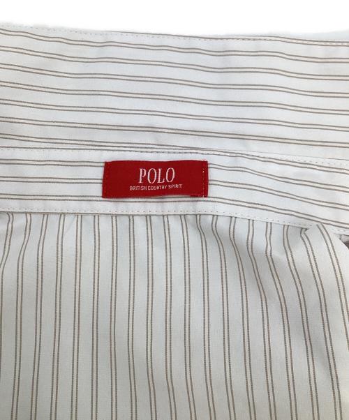 POLO BCS（ポロ・ビーシーエス）POLO BCS (ポロ・ビーシーエス) Rirandture (リランドチュール) ラッフルスリーブシャツワンピース ベージュ サイズ:2の古着・服飾アイテム