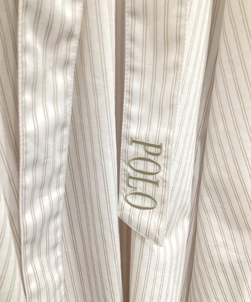 POLO BCS（ポロ・ビーシーエス）POLO BCS (ポロ・ビーシーエス) Rirandture (リランドチュール) ラッフルスリーブシャツワンピース ベージュ サイズ:2の古着・服飾アイテム