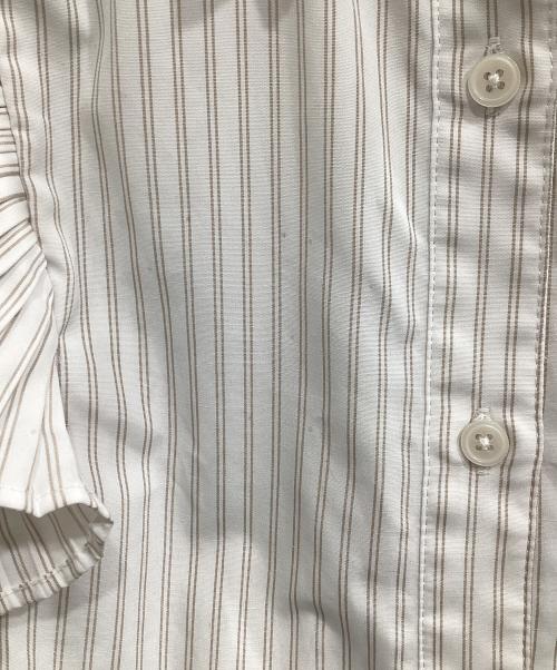 POLO BCS（ポロ・ビーシーエス）POLO BCS (ポロ・ビーシーエス) Rirandture (リランドチュール) ラッフルスリーブシャツワンピース ベージュ サイズ:2の古着・服飾アイテム