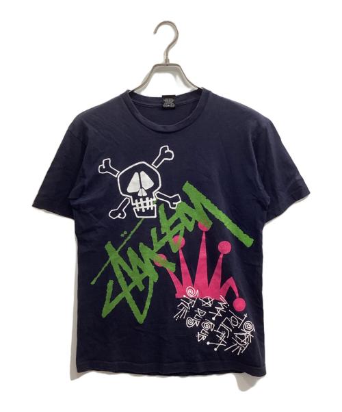 stussy（ステューシー）stussy (ステューシー) スカルクラウンetcTEE/プリントTシャツ ネイビー サイズ:Mの古着・服飾アイテム
