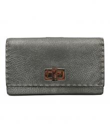 FENDI（フェンディ）の古着「セレリア ピーカブー 長財布」｜シルバー