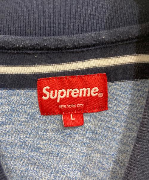 SUPREME（シュプリーム）Supreme (シュプリーム) HEATHER STRIPE POLO ブルー サイズ:Lの古着・服飾アイテム