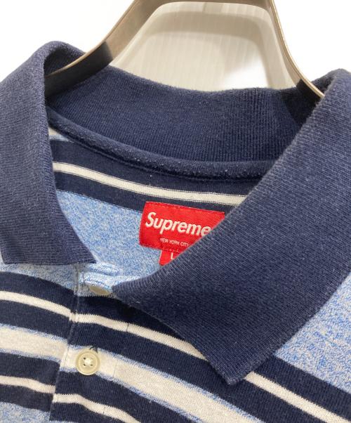 SUPREME（シュプリーム）Supreme (シュプリーム) HEATHER STRIPE POLO ブルー サイズ:Lの古着・服飾アイテム