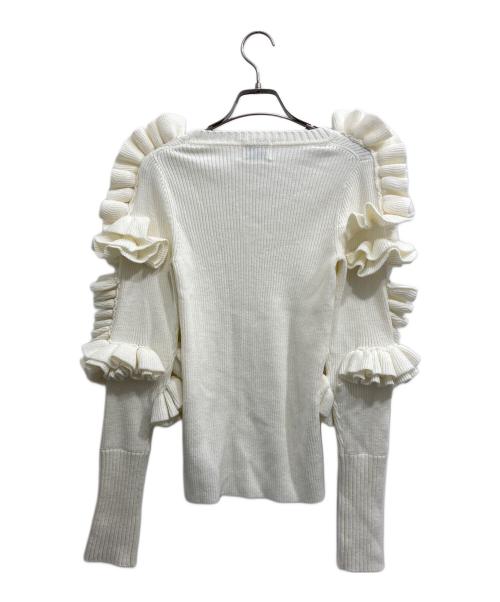 Bibiy.（ビビィ）Bibiy. (ビビィ) FLORENTINA FRILL KNIT アイボリー サイズ:Fの古着・服飾アイテム