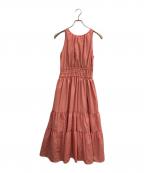 HER LIP TOハーリップトゥ）の古着「Riviera Bow Tiered Long Dress」｜ピンク/shell pink