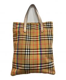 BURBERRY LONDON（バーバリーロンドン）の古着「レインボーチェックトートバッグ」｜ベージュ