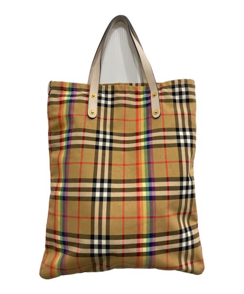 BURBERRY LONDON（バーバリーロンドン）BURBERRY LONDON (バーバリーロンドン) レインボーチェックトートバッグ ベージュの古着・服飾アイテム