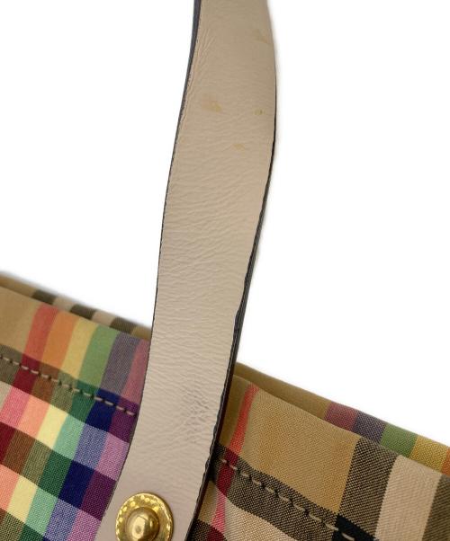 BURBERRY LONDON（バーバリーロンドン）BURBERRY LONDON (バーバリーロンドン) レインボーチェックトートバッグ ベージュの古着・服飾アイテム