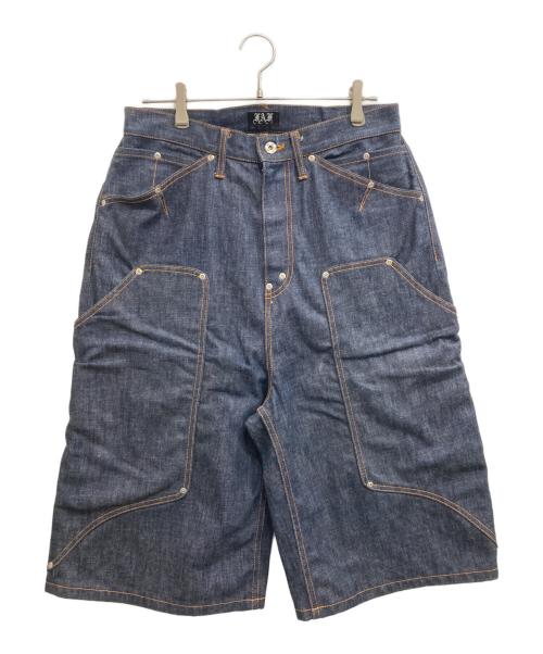 FAF（エフエーエフ）FAF (エフエーエフ) NEWCOMMUNE BAGGY DENIM SHORTS インディゴ サイズ:2の古着・服飾アイテム