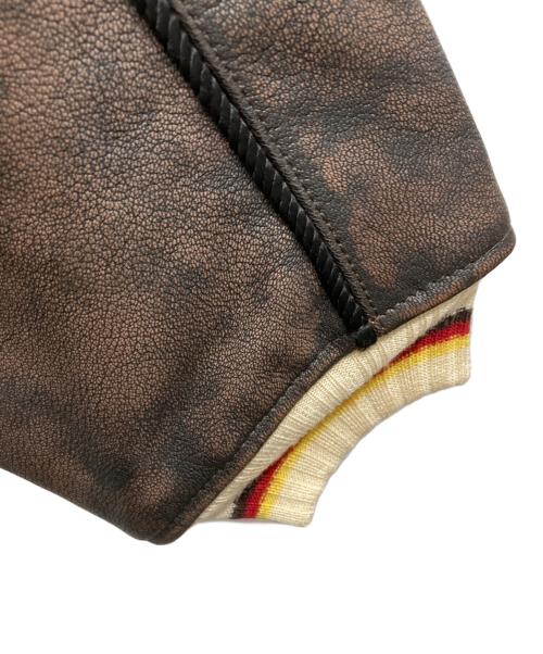 FAF（エフエーエフ）FAF (エフエーエフ) Leather Suka Jacket ブラウン サイズ:2の古着・服飾アイテム