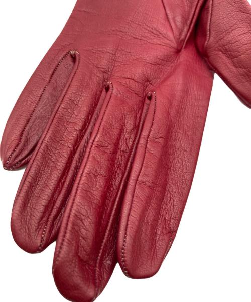 CHANEL（シャネル）CHANEL (シャネル) レザーチャームレザーグローブ レッド サイズ:7の古着・服飾アイテム