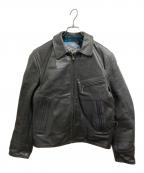 Aero LEATHERエアロレザー）の古着「シングルライダースジャケット」｜ブラック