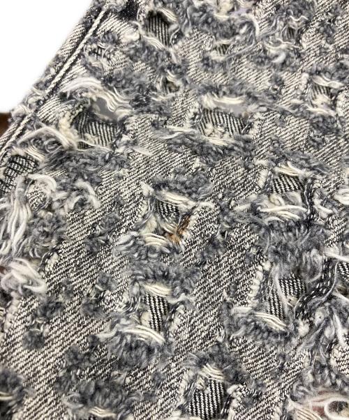 SUGARHILL（シュガーヒル）SUGARHILL (シュガーヒル) CRASHED BLACK MODERN DENIM FLARED TROUSERS グレー サイズ:28の古着・服飾アイテム