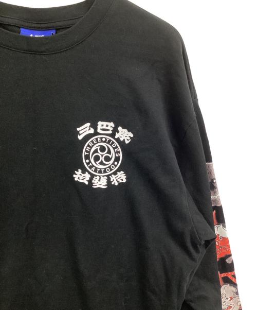 Lyft（リフト）Lyft (リフト) THREE TIDES (スリータイズ) ICHIBAY HANNYA L/S TEE ブラック サイズ:Mの古着・服飾アイテム