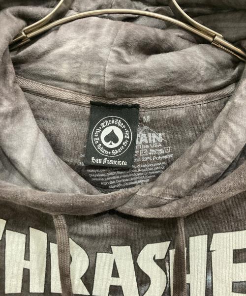 THRASHER（スラッシャー）THRASHER (スラッシャー) the mountain (ザマウンテン) ウルフプリントプルオーバーパーカー グレー サイズ:Mの古着・服飾アイテム