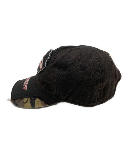 PROJECT G/R（プロジェクト ジーアール）PROJECT G/R (プロジェクト ジーアール) DECONSTRUCTED CAP ブラックの古着・服飾アイテム