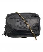 CHANELシャネル）の古着「チェーンショルダーバッグ」｜ブラック
