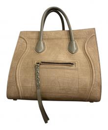 CELINE（セリーヌ）の古着「クロコ型押しラゲージ ファントム」｜ベージュ