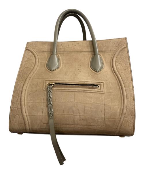 CELINE（セリーヌ）CELINE (セリーヌ) クロコ型押しラゲージ ファントム ベージュの古着・服飾アイテム