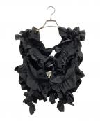 HOUGAホウガ）の古着「kiki frill vest」｜ブラック