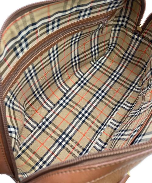 Burberry's（バーバリーズ）Burberry's (バーバリーズ) 裏地ノヴァチェックレザーミニボストンバッグ ブラウンの古着・服飾アイテム