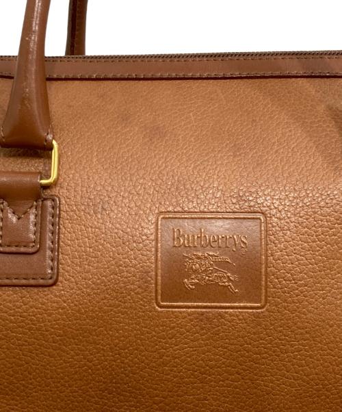 Burberry's（バーバリーズ）Burberry's (バーバリーズ) 裏地ノヴァチェックレザーミニボストンバッグ ブラウンの古着・服飾アイテム