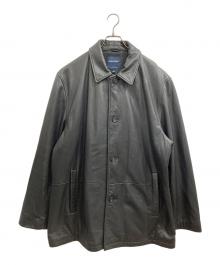 BROOKS BROTHERS（ブルックスブラザーズ）の古着「レザーカーコート」｜ブラック