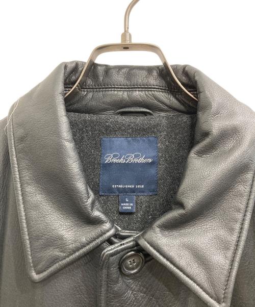 BROOKS BROTHERS（ブルックスブラザーズ）BROOKS BROTHERS (ブルックスブラザーズ) レザーカーコート ブラック サイズ:Lの古着・服飾アイテム
