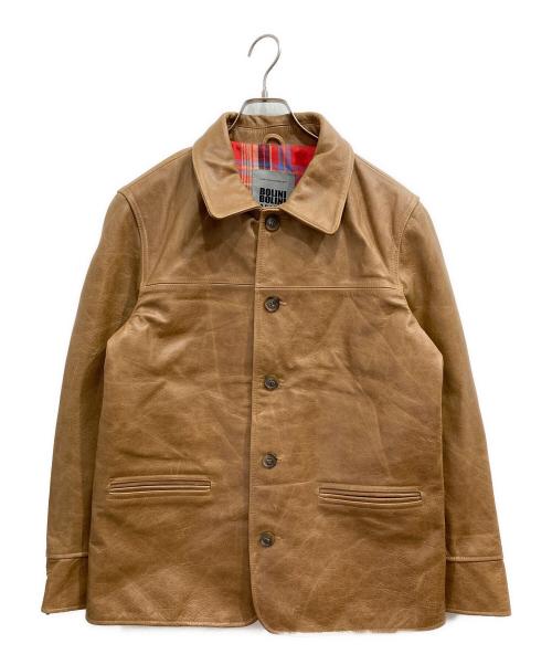 BOLINI（ボリーニ）BOLINI (ボリーニ) カウレザージャケット ブラウン サイズ:50の古着・服飾アイテム