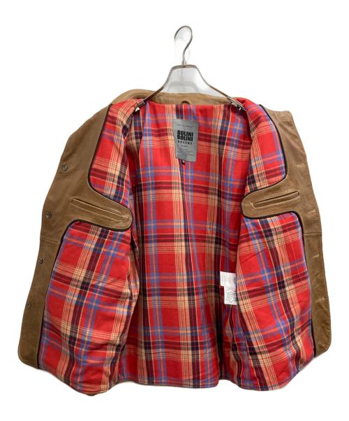 BOLINI（ボリーニ）BOLINI (ボリーニ) カウレザージャケット ブラウン サイズ:50の古着・服飾アイテム