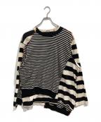 kolor/BEACONカラービーコン）の古着「swiching border longsleeve t-shirt」｜ブラック×ホワイト
