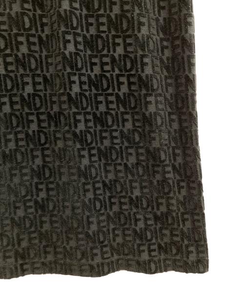 FENDI（フェンディ）FENDI (フェンディ) ベロアジャガードキャミソールワンピ ブラック サイズ:42の古着・服飾アイテム