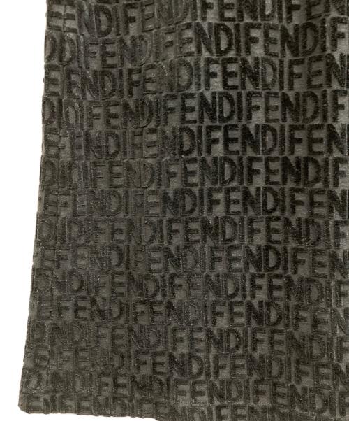 FENDI（フェンディ）FENDI (フェンディ) ベロアジャガードキャミソールワンピ ブラック サイズ:42の古着・服飾アイテム