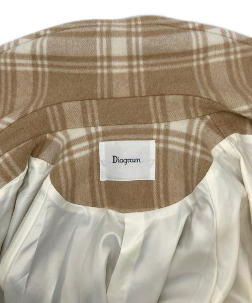Diagram（ダイアグラム）Diagram (ダイアグラム) ウールビーバーチェックコート ベージュ サイズ:36 未使用品の古着・服飾アイテム